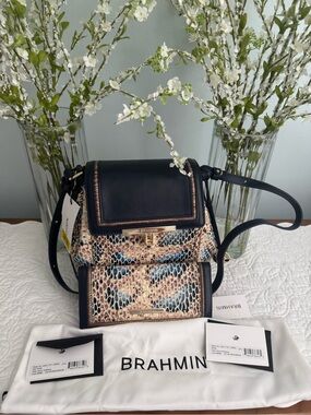 Brahmin Margo Crossbody and Ady Wallet Deep Azure Delahaye